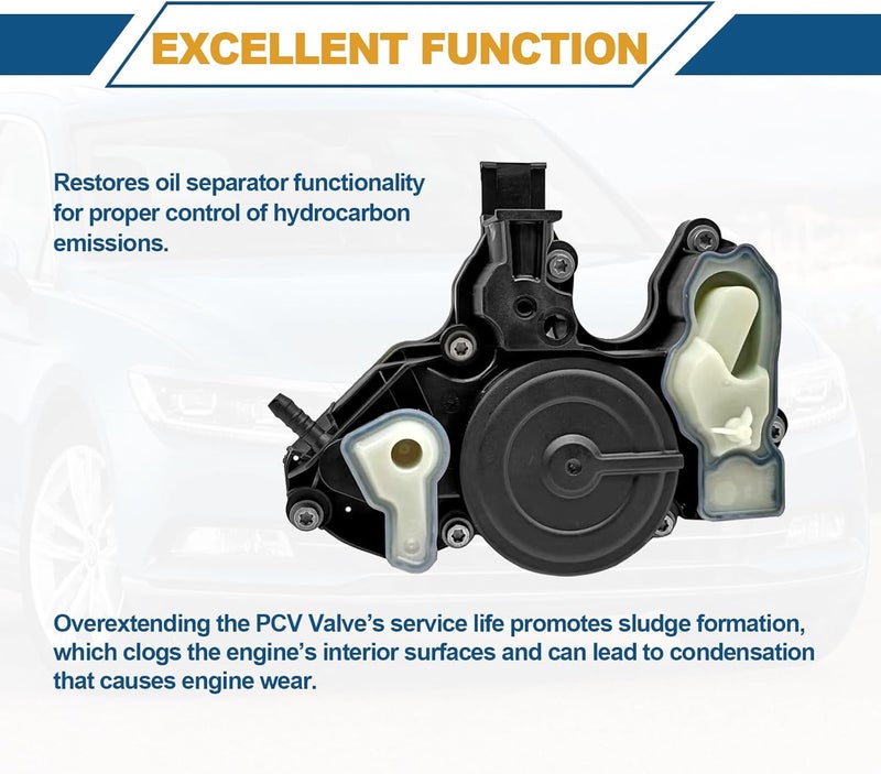 RBOKO PCV Valve Engine Crankcase Vent Valve Oil Separator replacement 06K103495 Compatible with VW Jetta Passat Golf Bettle GTI for Audi A3 A4 A5 A6 A7 Q3 Q7 1.8T 2.0T - Image 3